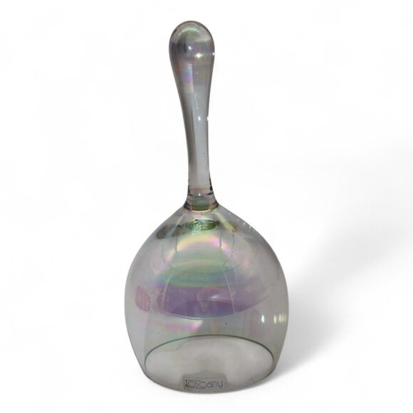 Handmade Iridescent Glass Bell By Loscany Vintage Made In Bulgaria - Picture 6 of 6